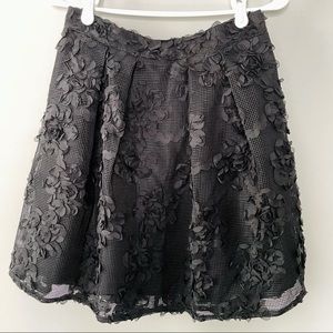 Black Dressy A-Line Lace Skirt